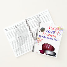 Patriotic Family Recipe Book Spiral Notebook