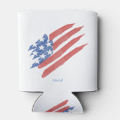 Patriotic Father's Day Stars & Stripes Photo 缶クーラー (裏面)