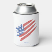 Patriotic Father's Day Stars & Stripes Photo 缶クーラー (缶裏面)