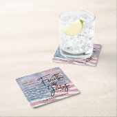 Patriotic Festive Fireworks スクエアペーパーコースター (インサイチュ)