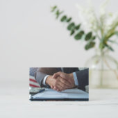 Patriotic Finance & Insurance Handshake 名刺 (スタンド正面)