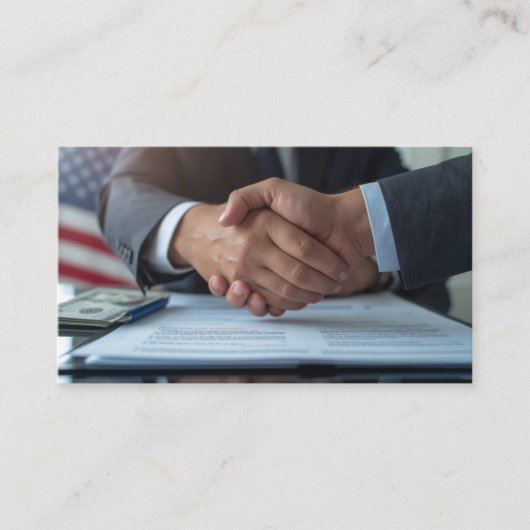 Patriotic Finance & Insurance Handshake 名刺 (正面)