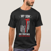 Patriotic Fireman My Son Has Your Back Proud Firef Tシャツ (正面)