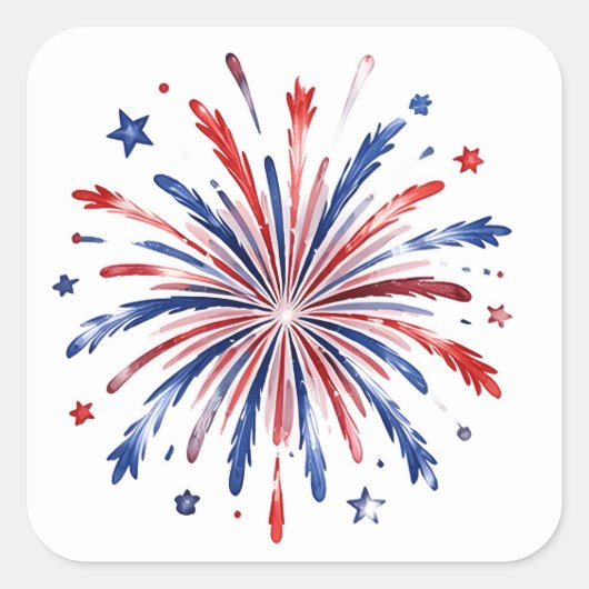 Patriotic fireworks  スクエアシール (正面)