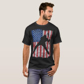 Patriotic Flag Baseball Softball 4 Th Of July Play Tシャツ (正面フル)