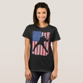 Patriotic Flag Baseball Softball 4 Th Of July Play Tシャツ (正面フル)