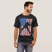 Patriotic Flag Baseball Softball 4 Th Of July Play Tシャツ (正面フル)