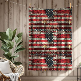 Patriotic Flag Blanket Eagle Pride for the Fourth フリースブランケット