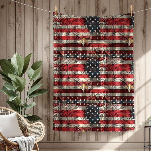 Patriotic Flag Blanket Eagle Pride for the Fourth フリースブランケット