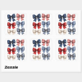Patriotic flag coquette bows 4th of July  スクエアシール (シート)