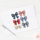 Patriotic flag coquette bows 4th of July  スクエアシール (封筒)