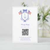 Patriotic Flag Crest | Monogram Wedding | QR RSVP (スタンド正面)