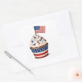 Patriotic flag cup cake muffin 4th of July  スクエアシール (封筒)