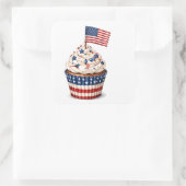 Patriotic flag cup cake muffin 4th of July  スクエアシール (バッグ)