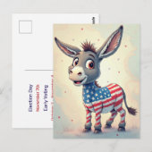 Patriotic Flag Donkey Vote ポストカード (正面/裏面)