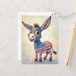 Patriotic Flag Donkey Vote ポストカード