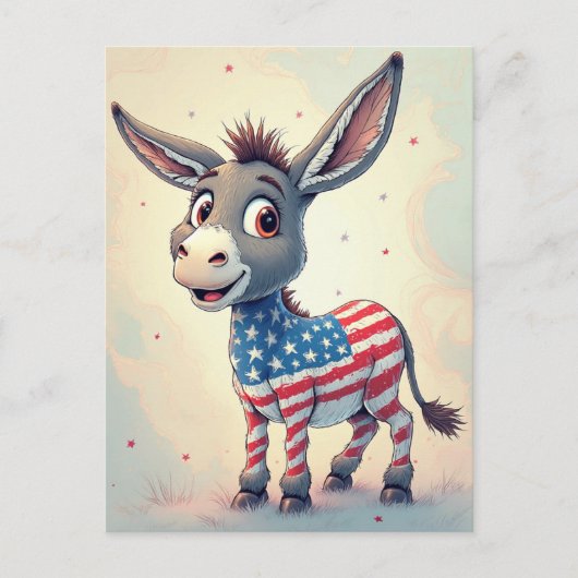 Patriotic Flag Donkey Vote ポストカード (正面)