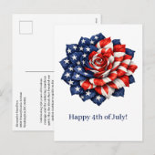 Patriotic Flag Floral Illustration シーズンポストカード (正面/裏面)