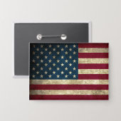 Patriotic flag of America 缶バッジ (正面/裏面)