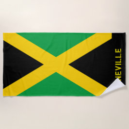 Patriotic Flag of Jamaica ビーチタオル
