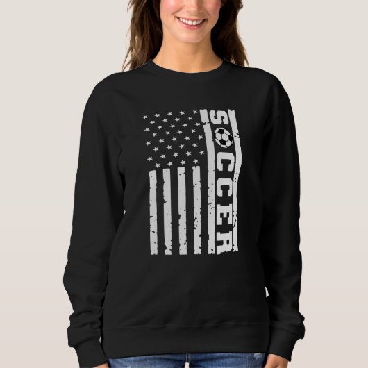 Patriotic Flag US Soccer Tee, American Flag Soccer スウェットシャツ (正面)