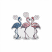 Patriotic Flamingo Trio Vintage Engraving Design_1 シール (正面)