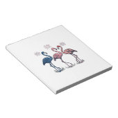 Patriotic Flamingo Trio Vintage Engraving Design_1 ノートパッド (アングル)