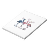 Patriotic Flamingo Trio Vintage Engraving Design_1 ノートパッド (回転)