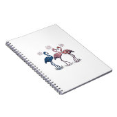 Patriotic Flamingo Trio Vintage Engraving Design_1 ノートブック (右側)