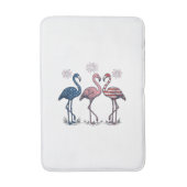 Patriotic Flamingo Trio Vintage Engraving Design_1 バスマット (正面縦)