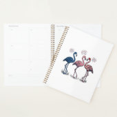 Patriotic Flamingo Trio Vintage Engraving Design_1 プランナー手帳 (ディスプレー)