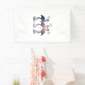 Patriotic Flamingo Trio Vintage Engraving Design_1 横断幕 (インサイチュ)