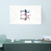 Patriotic Flamingo Trio Vintage Engraving Design_1 横断幕 (トレードショー)