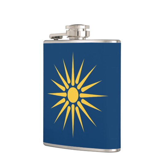 Patriotic flask with Flag of Macedonia, Greece フラスク (左)