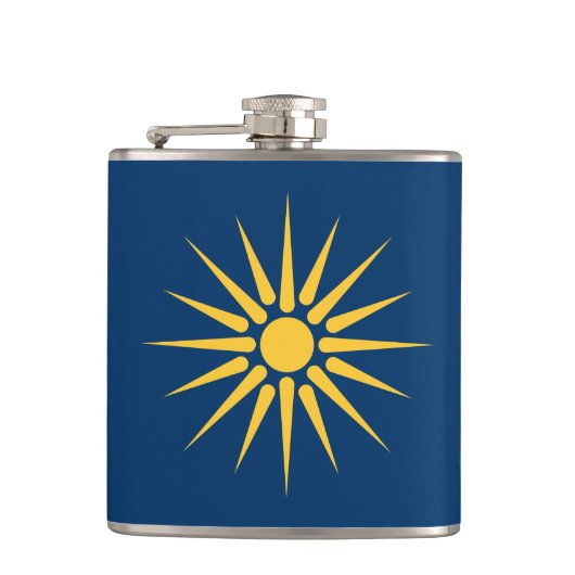 Patriotic flask with Flag of Macedonia, Greece フラスク (正面)