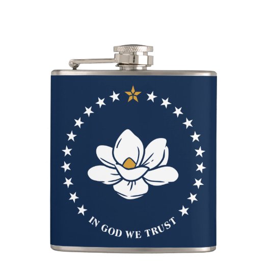 Patriotic flask with Flag of Mississippi State, US フラスク (正面)