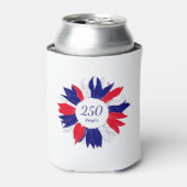 Patriotic Floral 4th of July Bbq 250 Anniversary  缶クーラー (缶正面)