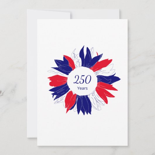 Patriotic Floral 4th of July USA 250 Anniversary シーズンカード (正面)