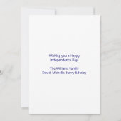 Patriotic Floral 4th of July USA 250 Anniversary シーズンカード (裏面)