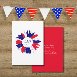 Patriotic Floral 4th of July USA 250 Anniversary シーズンカード