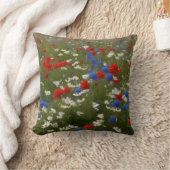 Patriotic Floral Throw Pillow クッション (ブランケット)