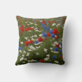 Patriotic Floral Throw Pillow クッション (裏面)