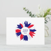 Patriotic Floral USA 250 Years 4th of July BBQ 招待状 (スタンド正面)