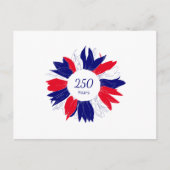 Patriotic Floral USA 250 Years Fourth of July BBQ シーズンポストカード (正面)