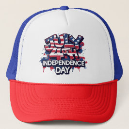 Patriotic Fourth July Graffiti Flag Trucker Hat キャップ