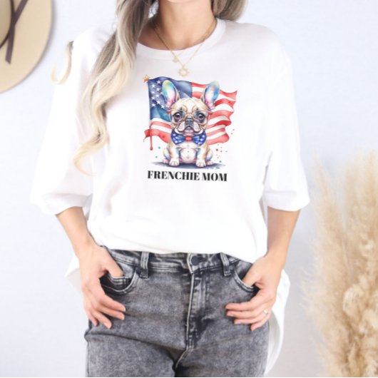 Patriotic French bulldog frenchie mom トライブレンドＴシャツ