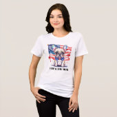Patriotic French bulldog frenchie mom トライブレンドＴシャツ (正面全面)