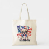 Patriotic French bulldog frenchie mom トートバッグ (裏面)