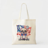 Patriotic French bulldog frenchie mom トートバッグ (正面)
