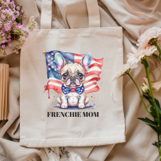 Patriotic French bulldog frenchie mom トートバッグ